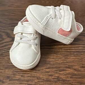 Charming White and Pink Kids Sneakers